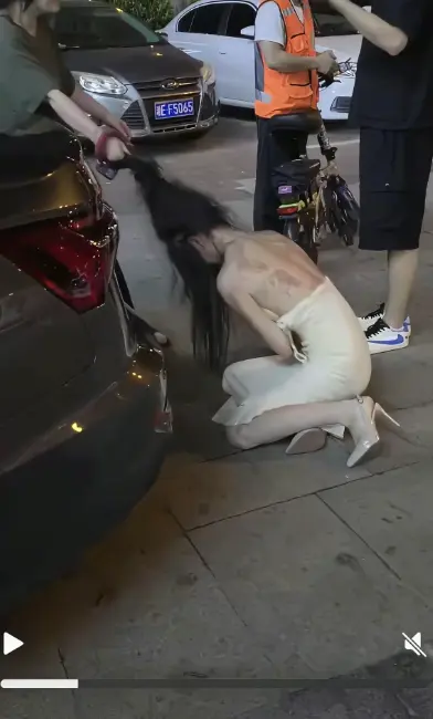 《白裙女子被抓头发跳河》后续真相曝光-湘E车牌白裙女子揪头发坠河高清完整版-《白裙女子被抓头发跳河》无广告播放
