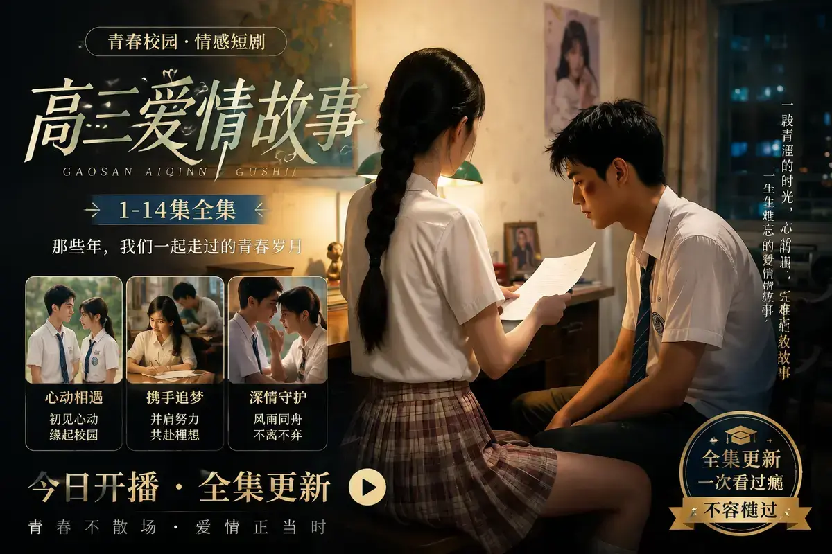 AI短剧高三爱情故事高清完整版在线观看-校园恋曲初见心动误会虐心毕业告白-中字无删减全集免费看